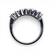 Vintage Retro Era Baguette Diamond Cocktail Ring 14K White Gold