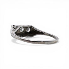 Vintage Petite Art Deco Platinum Three Stone Diamond Ring