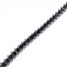 Vintage Sapphire & Diamond Tennis Bracelet 18K White Gold