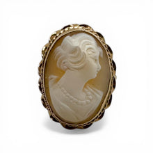 Vintage Cameo Cocktail Ring 14K Yellow Gold