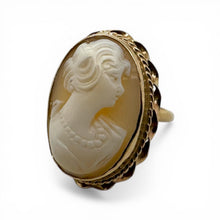 Vintage Cameo Cocktail Ring 14K Yellow Gold