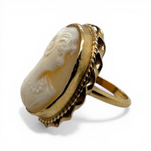 Vintage Cameo Cocktail Ring 14K Yellow Gold