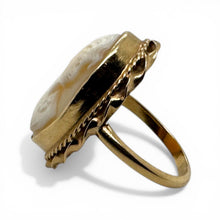 Vintage Cameo Cocktail Ring 14K Yellow Gold