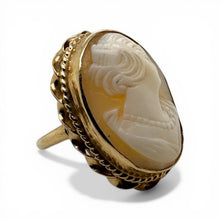 Vintage Cameo Cocktail Ring 14K Yellow Gold