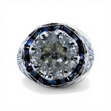 Vintage 2.13 Carat Old European Cut Platinum Diamond Engagement Ring GIA