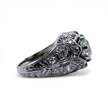 Vintage 2.13 Carat Old European Cut Platinum Diamond Engagement Ring GIA