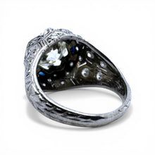 Vintage 2.13 Carat Old European Cut Platinum Diamond Engagement Ring GIA