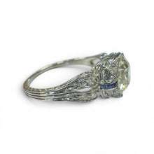 Vintage Art Deco 2.05 Carat Old European Cut Diamond Platinum Engagement Ring