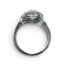 Vintage Art Deco 2.05 Carat Old European Cut Diamond Platinum Engagement Ring