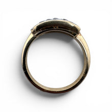 Vintage Dainty Old Mine Cut Diamond X Design Ring 14K Yellow Gold