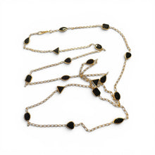 Contemporary Onyx Necklace 36 Inches 14K Yellow Gold
