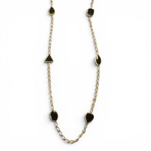 Contemporary Onyx Necklace 36 Inches 14K Yellow Gold