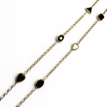 Contemporary Onyx Necklace 36 Inches 14K Yellow Gold