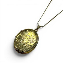 Vintage Engraved Locket & Chain 14K Yellow Gold