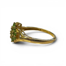 Vintage Peridot Cluster Ring 14K Yellow Gold