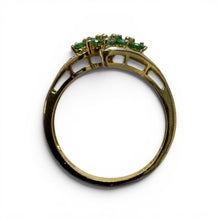 Vintage Peridot Cluster Ring 14K Yellow Gold