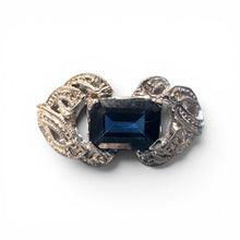 Vintage Sapphire Cocktail Ring 18K White Gold