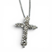 Dainty Platinum Diamond Cross & Chain 0.5 Carat