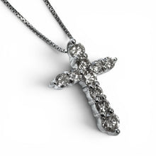Dainty Platinum Diamond Cross & Chain 0.5 Carat