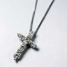 Dainty Platinum Diamond Cross & Chain 0.5 Carat