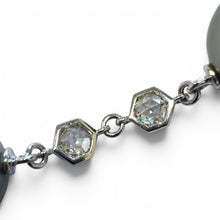 Lugano Grey Tahitian Pearl & Rose Cut Diamond Necklace 13mm 41.5 Inches