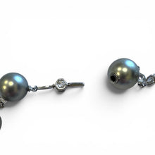 Lugano Grey Tahitian Pearl & Rose Cut Diamond Necklace 13mm 41.5 Inches