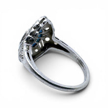 Vintage Art Deco Diamond & Sapphire Platinum Cocktail Ring