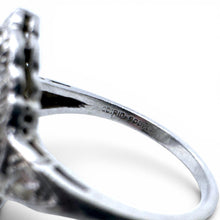 Vintage Art Deco Diamond & Sapphire Platinum Cocktail Ring