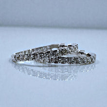 Large 3.5 Carat Diamond Hoop Earrings 14K White Gold