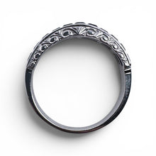 Triple Row Sapphire Band 18K White Gold