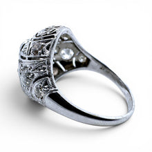 VIntage Art Deco Platinum Dome Style Cocktail Ring