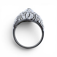 VIntage Art Deco Platinum Dome Style Cocktail Ring