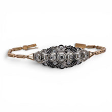 Vintage Two Toned Diamond Bracelet 14K Rose Gold