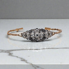 Vintage Two Toned Diamond Bracelet 14K Rose Gold