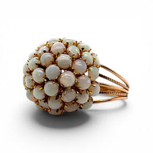 Vintage Opal Dome Cluster Ring 14K Yellow Gold