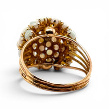 Vintage Opal Dome Cluster Ring 14K Yellow Gold
