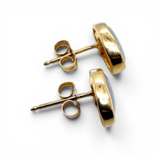 Vintage Opal Stud Earrings 14K Yellow Gold