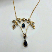 Vintage Lavalier Pearl Necklace 14K Yellow Gold