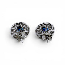 Vintage Sapphire & Diamond Platinum Stud Earrings