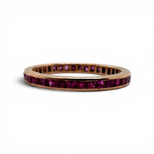 Rose Gold Ruby Eternity Band 14K Size 7.25