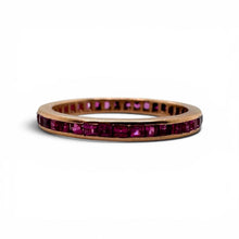 Rose Gold Ruby Eternity Band 14K Size 7.25