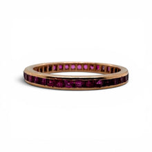 Rose Gold Ruby Eternity Band 14K Size 7.25
