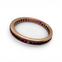 Rose Gold Ruby Eternity Band 14K Size 7.25