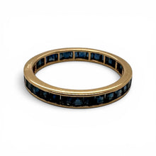 Yellow Gold Sapphire Eternity Band Size 7.25