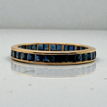 Yellow Gold Sapphire Eternity Band Size 8