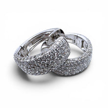 Effy Pave Style Diamond Huggie Earrings 14K White Gold