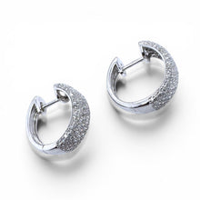 Effy Pave Style Diamond Huggie Earrings 14K White Gold
