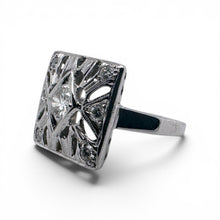 Vintage Diamond Cocktail Ring 14K White Gold