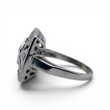 Vintage Diamond Cocktail Ring 14K White Gold
