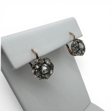 Vintage Georgian Rose Cut Diamond Dangle Earrings 14K Rose Gold